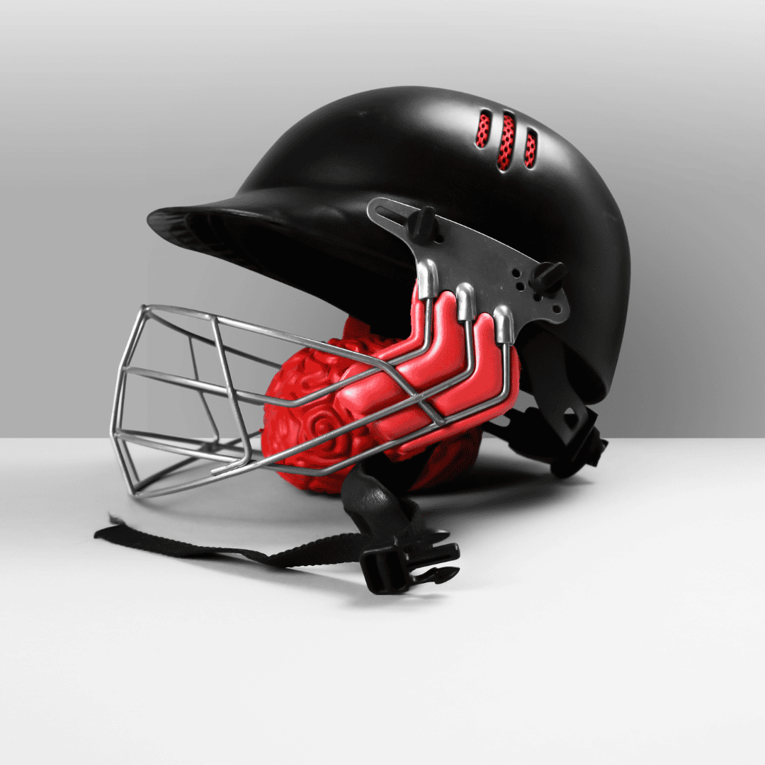 Cricket Helmet with Red Brain inside